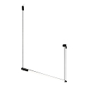 LED Pendant luminaire DARF 1.0 B, length 162.6cm, black, 3000K, CRi >90, dimmable
