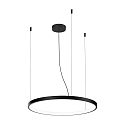 Luci a sospesione KUJO 2.0 1 elemento, forma dell'anello IP20, nero opaco dimmerabile