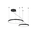 Luci a sospesione KUJO 2.1 2 elemento, forma dell'anello IP20, nero opaco dimmerabile