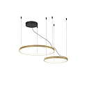 Luci a sospesione KUJO 2.1 2 elemento, forma dell'anello IP20, champagne dimmerabile