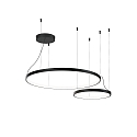 Luci a sospesione KUJO 3.1 2 elemento, forma dell'anello IP20, nero opaco dimmerabile