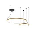 Luci a sospesione KUJO 3.1 2 elemento, forma dell'anello IP20, champagne dimmerabile