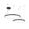 Luci a sospesione KUJO 3.2 2 elemento, forma dell'anello IP20, nero opaco dimmerabile