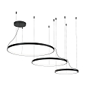 Luci a sospesione KUJO 3.2.1 3 elemento, forma dell'anello IP20, nero opaco dimmerabile