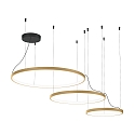 Luci a sospesione KUJO 3.2.1 3 elemento, forma dell'anello IP20, champagne dimmerabile