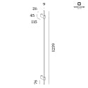 Wever & Ducré LED Design-Wandleuchte FINLIN 3.0, 124cm, 12W 3000K, CRi >90, dimmbar, schwarz
