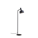 Lampada da terra ROOMOR FLOOR 1.2 - PAR16 / SHADE 2.0 con interruttore, con spina, regolabile GU10 IP20, opaco, nero jet 