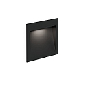 Outdoor LED Wand-Einbauleuchte ORIS OUTDOOR WALL REC 1.3, IP65, 13x13cm, 350-700mA 9V (exkl. BG), 3/7W 3000K, CRi >90, schwarz
