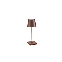 LED Akku-Tischleuchte POLDINA MINI, 30cm, 2,2W, 2700-3000K, IP65, mit Touch-Dimmer, Corten