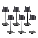 table lamp POLDINA MINI set of 6 IP65, dark grey dimmable