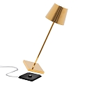 table lamp  POLDINA PRO IP65, glossy, gold dimmable