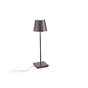LED Akku-Tischleuchte POLDINA PRO, 38cm, 2,2W, 2700-3000K, IP65, mit Touch-Dimmer, Corten (rostfarben)