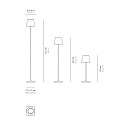 battery floor lamp POLDINA L dimmable, adjustable IP54, powder coated, white dimmable