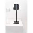 Zafferano battery table lamp POLDINA L DESK IP54, dark grey dimmable