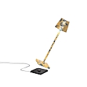 Zafferano Lampada da tavolo a batteria POLDINA MICRO TAVOLO PRO IP65, foglia d'oro, blu capri dimmerabile