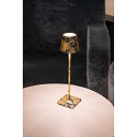 Zafferano Lampada da tavolo a batteria POLDINA MICRO TAVOLO PRO IP65, foglia d'oro, blu capri dimmerabile