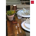 Zafferano battery table lamp POLDINA MICRO IP65, corten dimmable