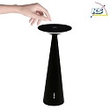 Zafferano LED Table lamp DAMA PRO, IP54, height 29.1cm / Ø 12.5cm, with touch dimmer, black matt