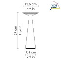 Zafferano LED Table lamp DAMA PRO, IP54, height 29.1cm / Ø 12.5cm, with touch dimmer, black matt