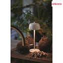 Zafferano battery table lamp CIRCE IP65, white matt dimmable