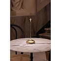 Zafferano battery table lamp PINA TAVOLO PRO IP54, black, gold leaf dimmable