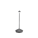 Lampe de table à accu PINA TAVOLO PRO CCT Switch, avec variateur tactile IP54, gris foncé, laqué gradable