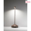 Zafferano battery table lamp PINA TAVOLO PRO CCT Switch, with touch dimmer IP54, rust, lacquered dimmable