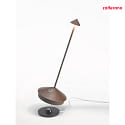 Zafferano battery table lamp PINA TAVOLO PRO CCT Switch, with touch dimmer IP54, rust, lacquered dimmable