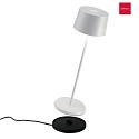 Zafferano battery table lamp OLIVIA TAVOLO PRO IP65, white, lacquered dimmable