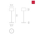 Zafferano battery table lamp OLIVIA TAVOLO PRO IP65, white, lacquered dimmable